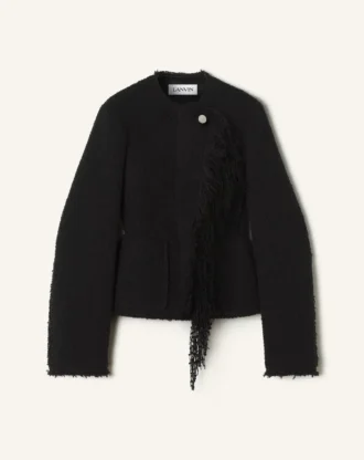 Asymmetrische Jacke aus Bouclé-Wolle