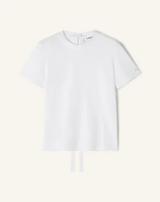 Baumwoll-T-Shirt mit Schleifendetail