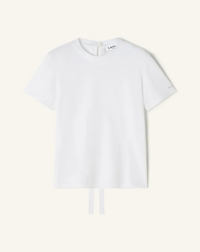 Baumwoll-T-Shirt mit Schleifendetail Baumwoll-T-Shirt mit Schleifendetail