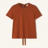 Baumwoll-T-Shirt mit Schleifendetail Baumwoll-T-Shirt mit Schleifendetail