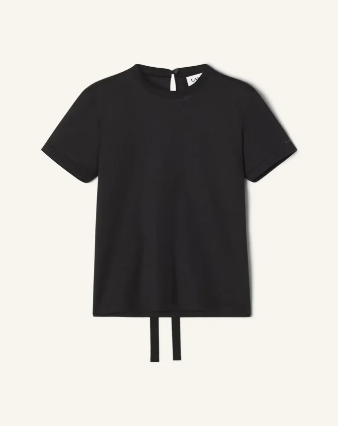 Baumwoll-T-Shirt mit Schleifendetail Baumwoll-T-Shirt mit Schleifendetail