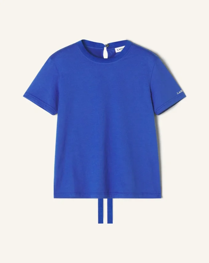 Baumwoll-T-Shirt mit Schleifendetail Baumwoll-T-Shirt mit Schleifendetail
