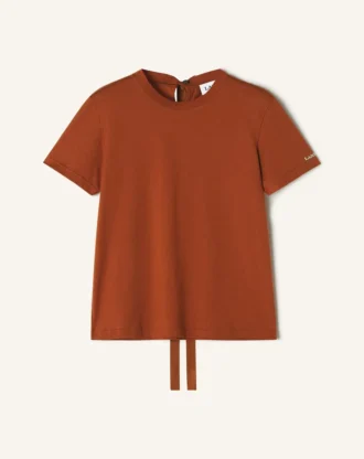 Baumwoll-T-Shirt mit Schleifendetail