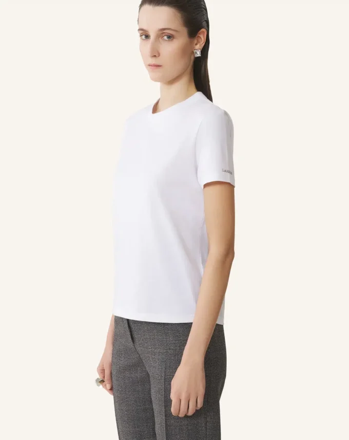 Baumwoll-T-Shirt mit Schleifendetail Baumwoll-T-Shirt mit Schleifendetail