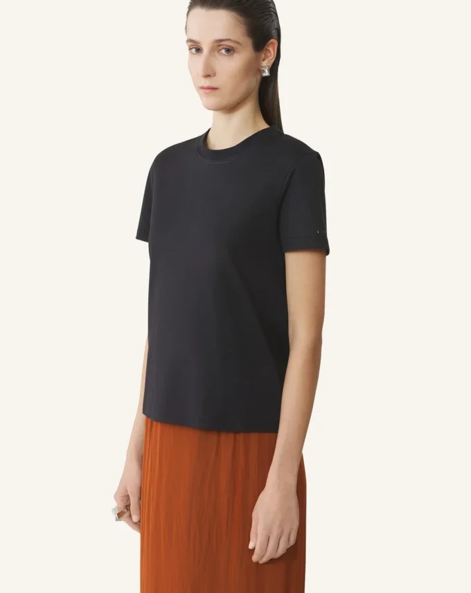 Baumwoll-T-Shirt mit Schleifendetail Baumwoll-T-Shirt mit Schleifendetail
