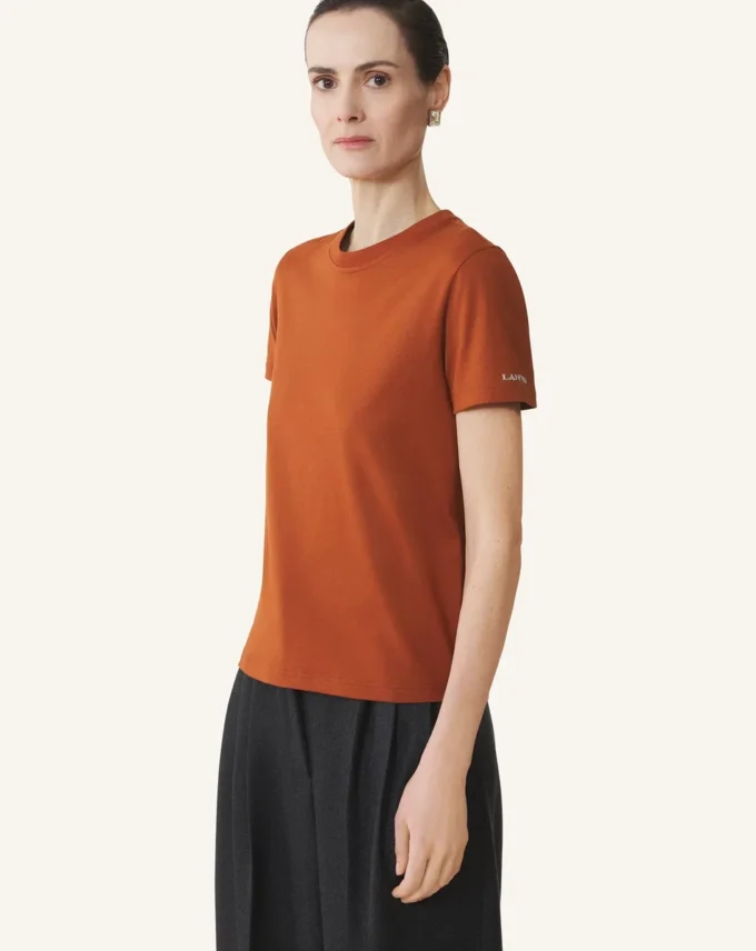Baumwoll-T-Shirt mit Schleifendetail Baumwoll-T-Shirt mit Schleifendetail