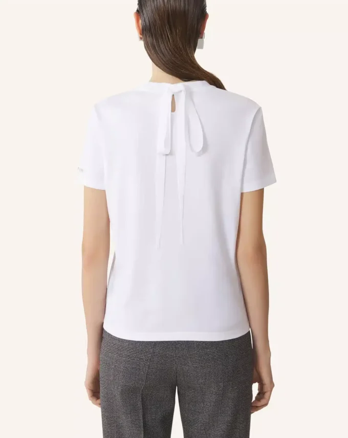 Baumwoll-T-Shirt mit Schleifendetail Baumwoll-T-Shirt mit Schleifendetail