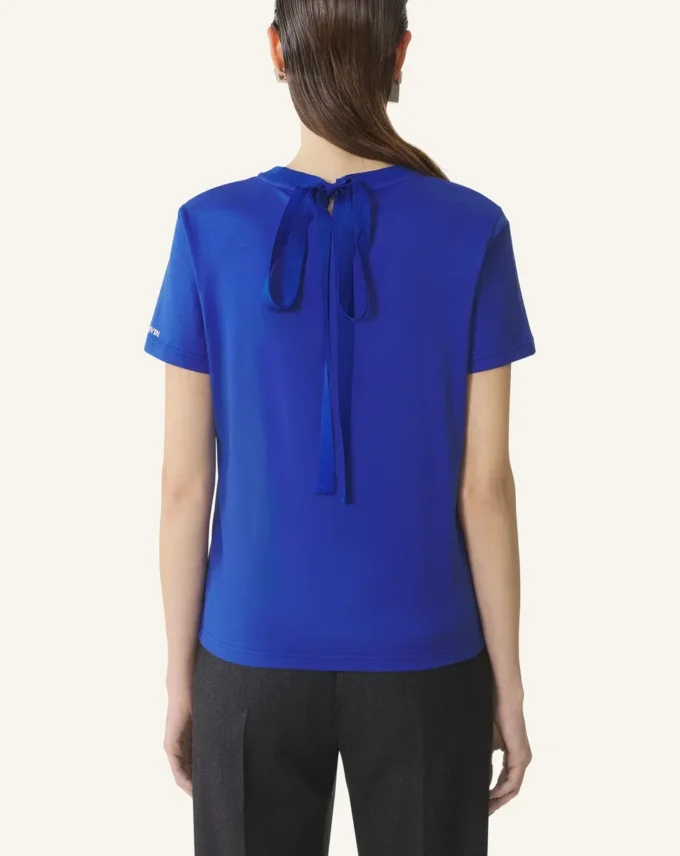 Baumwoll-T-Shirt mit Schleifendetail Baumwoll-T-Shirt mit Schleifendetail