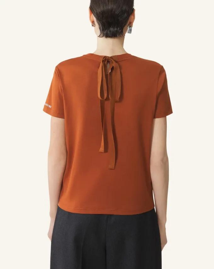 Baumwoll-T-Shirt mit Schleifendetail Baumwoll-T-Shirt mit Schleifendetail