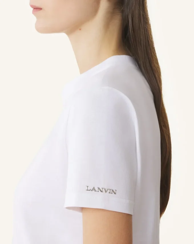 Baumwoll-T-Shirt mit Schleifendetail Baumwoll-T-Shirt mit Schleifendetail