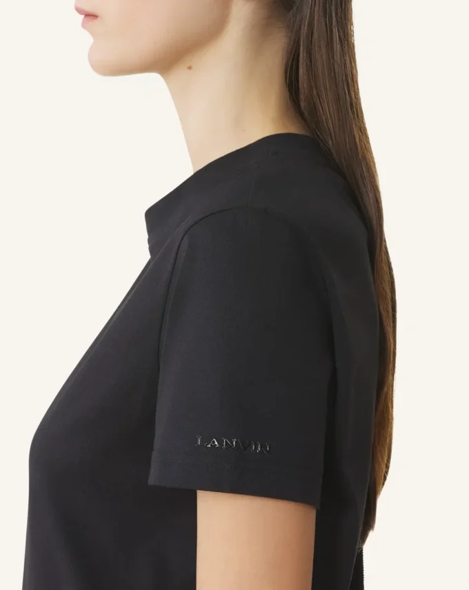 Baumwoll-T-Shirt mit Schleifendetail Baumwoll-T-Shirt mit Schleifendetail