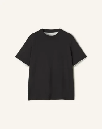 Baumwoll-T-Shirt mit Seidendetails