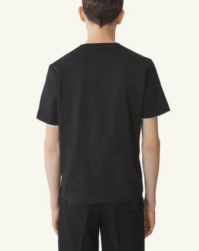 Baumwoll-T-Shirt mit Seidendetails Baumwoll-T-Shirt mit Seidendetails