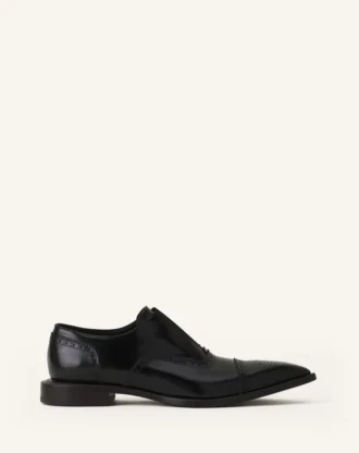 Brogue-Oxford-Schuh aus glänzendem Leder