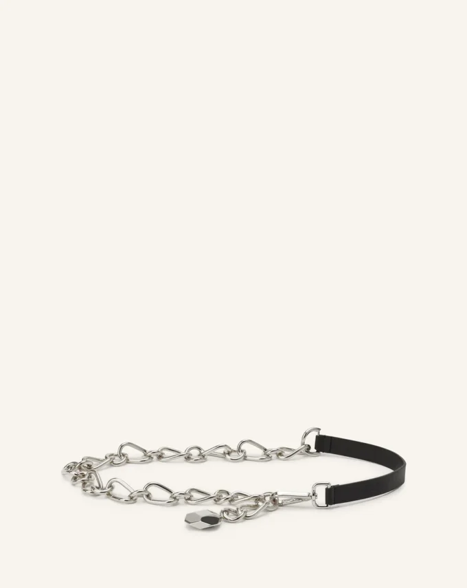 Catch by Lanvin Gürtel aus Leder und Metallkette Catch by Lanvin Gürtel aus Leder und Metallkette