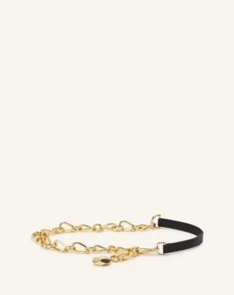 Catch by Lanvin Gürtel aus Leder und Metallkette