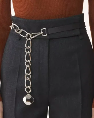 Catch by Lanvin Gürtel aus Leder und Metallkette