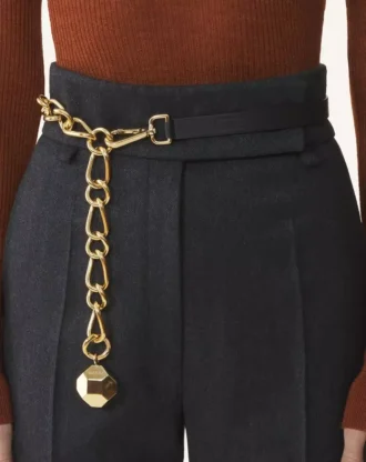 Catch by Lanvin Gürtel aus Leder und Metallkette