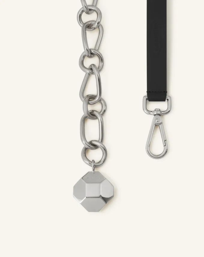 Catch by Lanvin Gürtel aus Leder und Metallkette Catch by Lanvin Gürtel aus Leder und Metallkette
