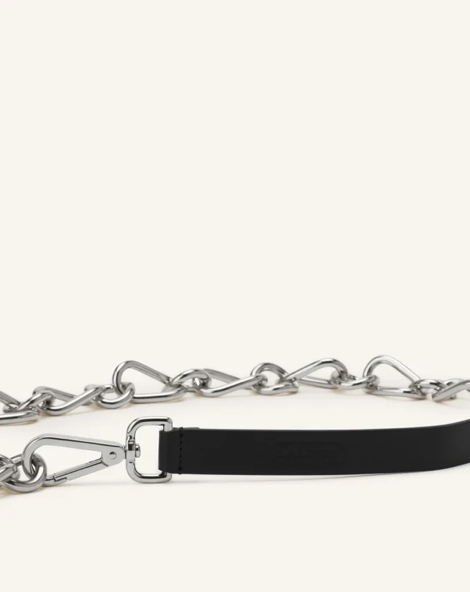 Catch by Lanvin Gürtel aus Leder und Metallkette Catch by Lanvin Gürtel aus Leder und Metallkette