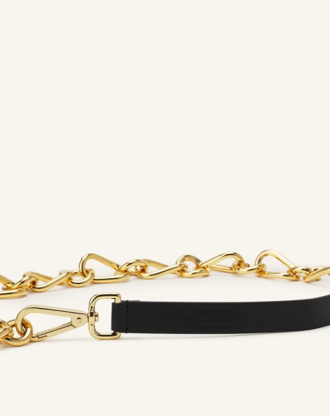 Catch by Lanvin Gürtel aus Leder und Metallkette Catch by Lanvin Gürtel aus Leder und Metallkette