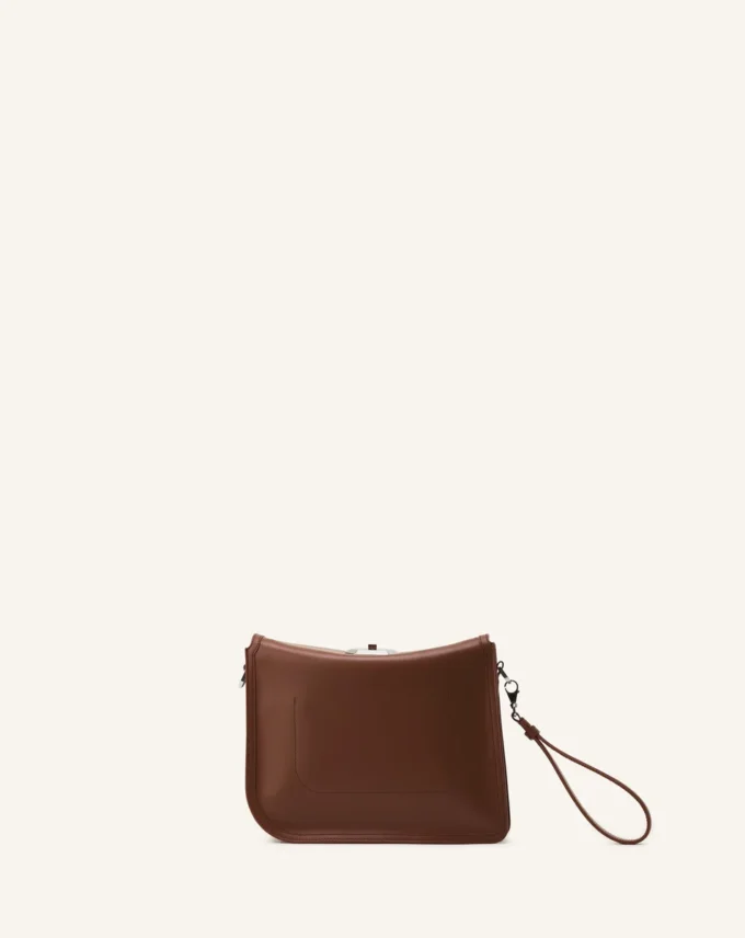 Compagnon Asymmetrische Leder-Clutch
