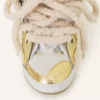 Curb Metallic-Ledersneaker mit Mesh-Schnürsenkeln Curb Metallic-Ledersneaker mit Mesh-Schnürsenkeln