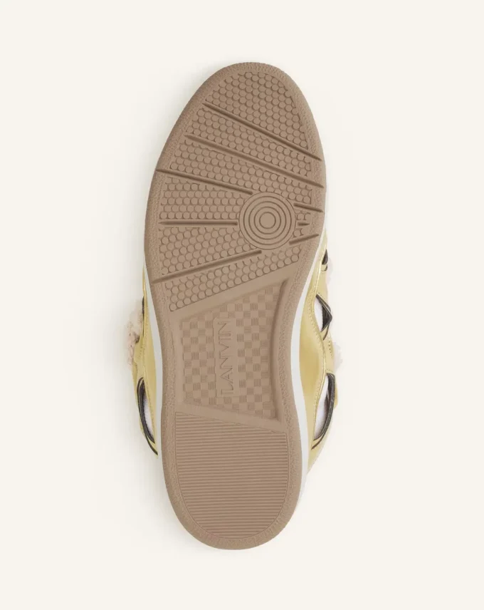 Curb Metallic-Ledersneaker mit Mesh-Schnürsenkeln Curb Metallic-Ledersneaker mit Mesh-Schnürsenkeln