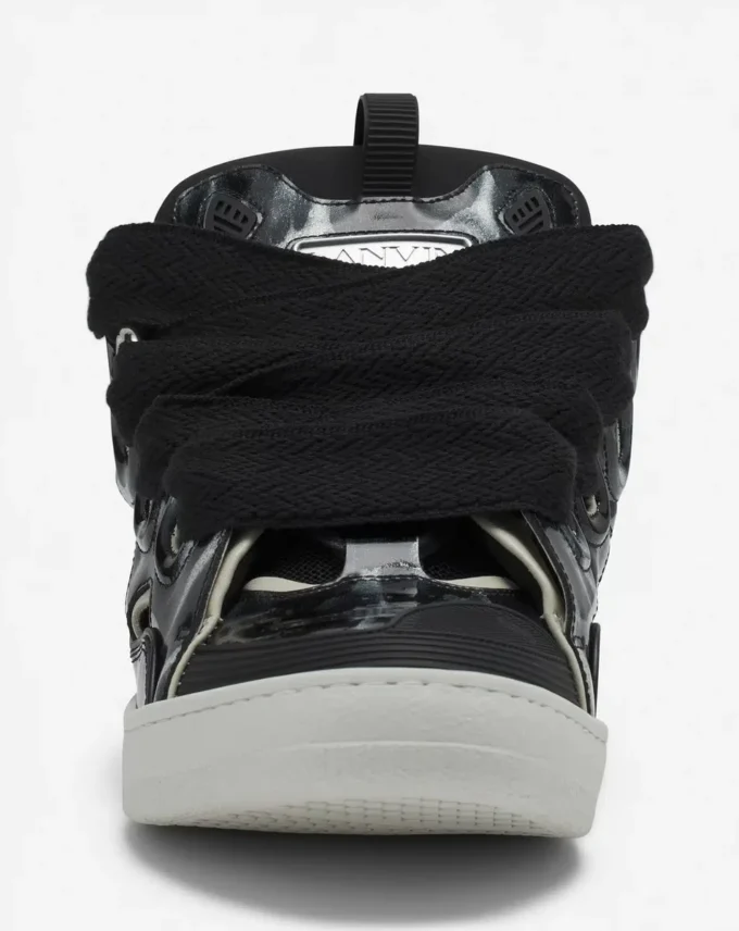 Curb-Sneaker aus Leder mit Glitzer Curb-Sneaker aus Leder mit Glitzer