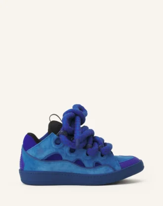 Curb Sneakers aus Leder mit Schlangenleder-Schnürsenkeln