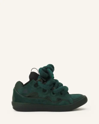 Curb Sneakers aus Leder mit Schlangenleder-Schnürsenkeln