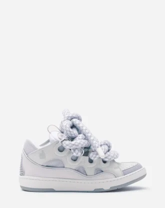 Curb Sneakers aus Leder mit Schlangenleder-Schnürsenkeln