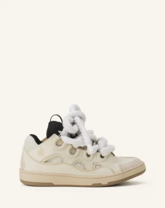 Curb Sneakers aus Leder mit Schlangenleder-Schnürsenkeln