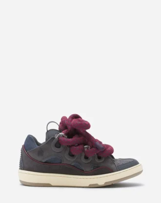 Curb Sneakers aus Leder mit Schlangenleder-Schnürsenkeln