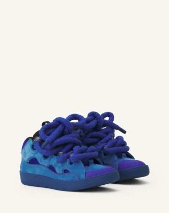 Curb Sneakers aus Leder mit Schlangenleder-Schnürsenkeln