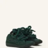 Curb Sneakers aus Leder mit Schlangenleder-Schnürsenkeln