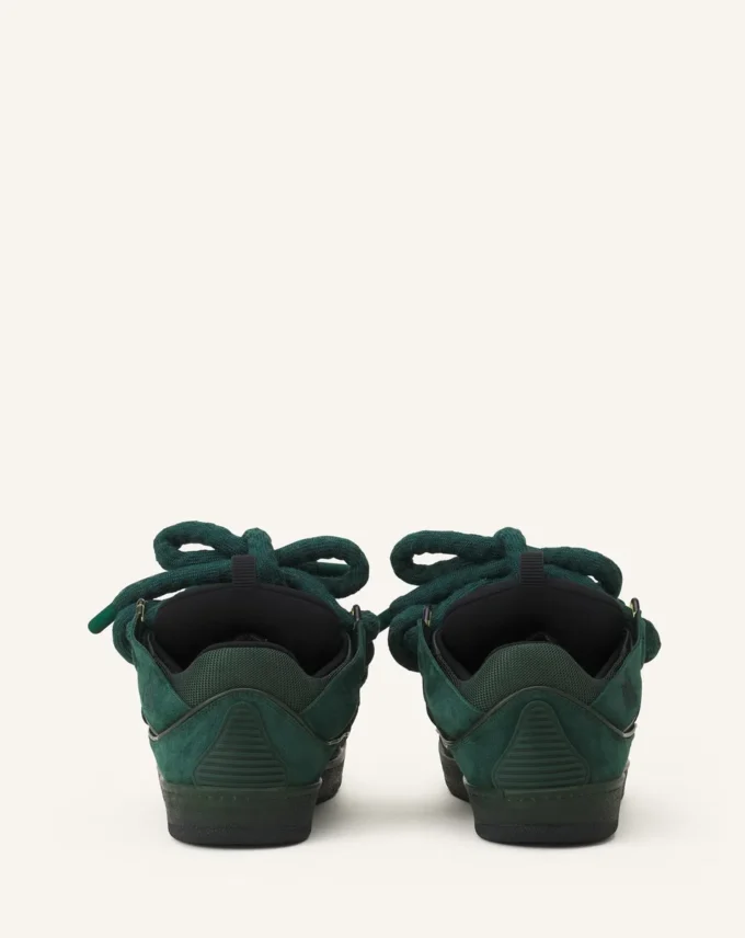 Curb Sneakers aus Leder mit Schlangenleder-Schnürsenkeln