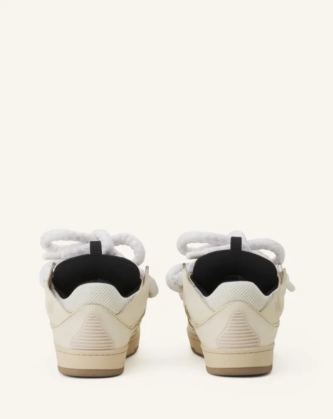 Curb Sneakers aus Leder mit Schlangenleder-Schnürsenkeln