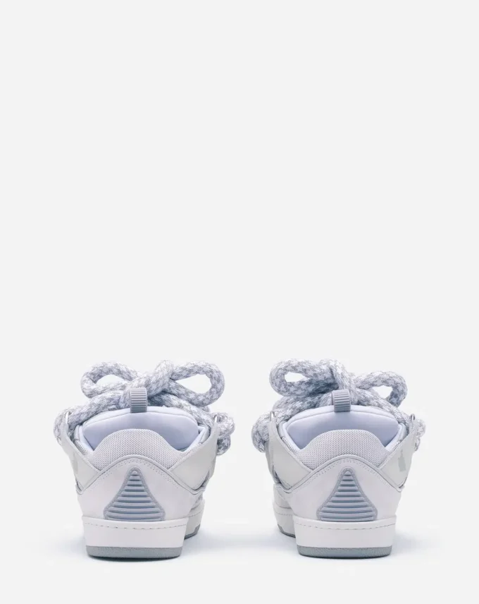 Curb Sneakers aus Leder mit Schlangenleder-Schnürsenkeln
