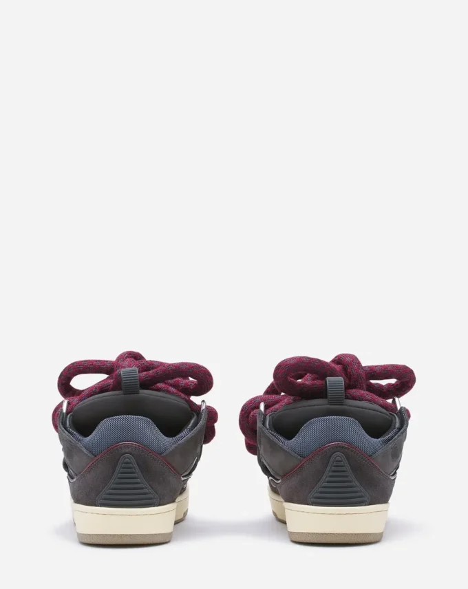 Curb Sneakers aus Leder mit Schlangenleder-Schnürsenkeln