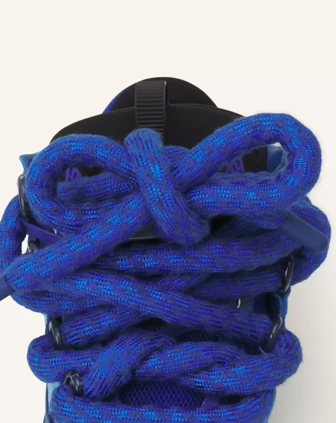 Curb Sneakers aus Leder mit Schlangenleder-Schnürsenkeln