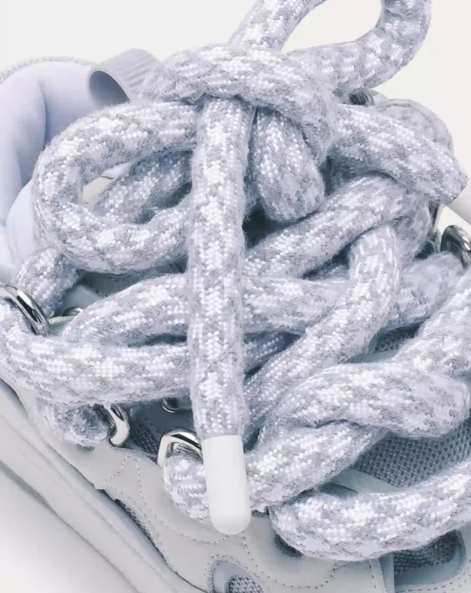 Curb Sneakers aus Leder mit Schlangenleder-Schnürsenkeln