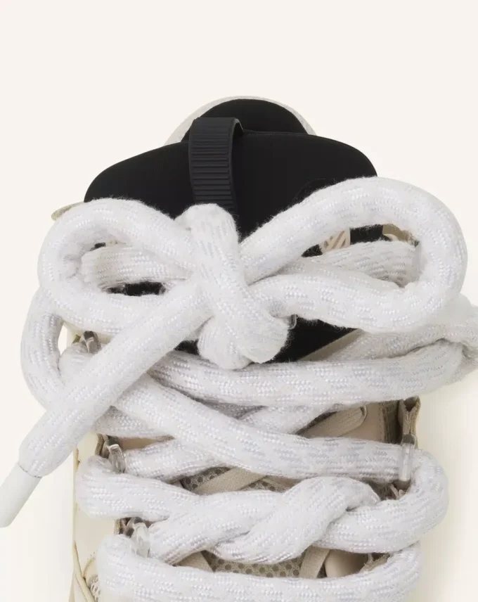 Curb Sneakers aus Leder mit Schlangenleder-Schnürsenkeln