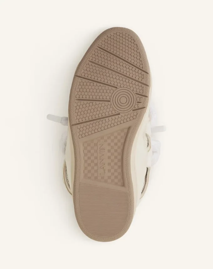 Curb Sneakers aus Leder mit Schlangenleder-Schnürsenkeln
