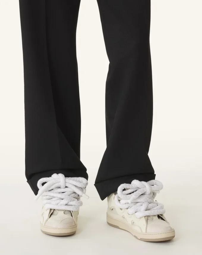Curb Sneakers aus Leder mit Schlangenleder-Schnürsenkeln