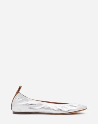 Die Ballerina-Ballerinas aus Metallic-Leder