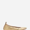 Die Ballerina-Ballerinas aus Metallic-Leder Die Ballerina-Ballerinas aus Metallic-Leder