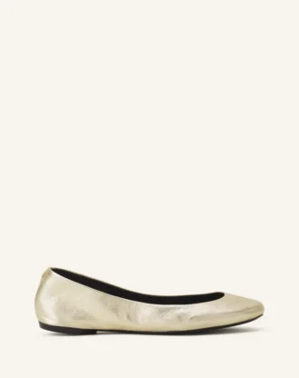 Die Ballerina-Ballerinas aus Metallic-Leder