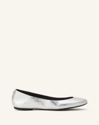 Die Ballerina-Ballerinas aus Metallic-Leder