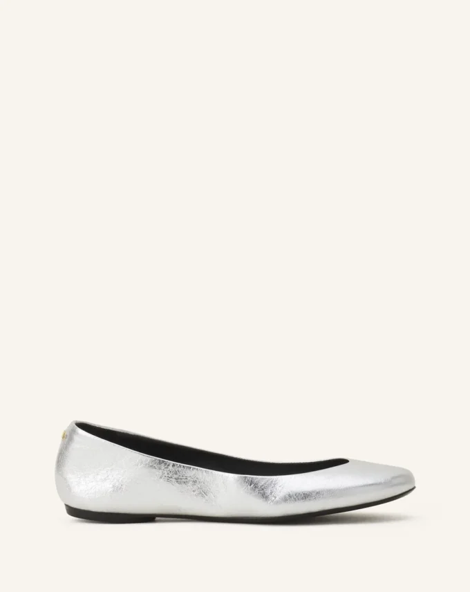 Die Ballerina-Ballerinas aus Metallic-Leder Die Ballerina-Ballerinas aus Metallic-Leder